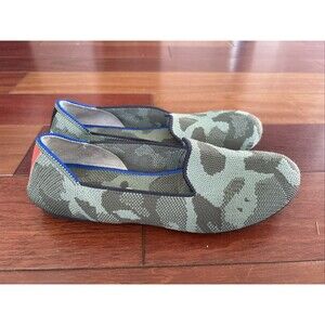 Rothy’s The Kids Loafer – Olive Camo Knit Slip-On Shoes (Size 4)